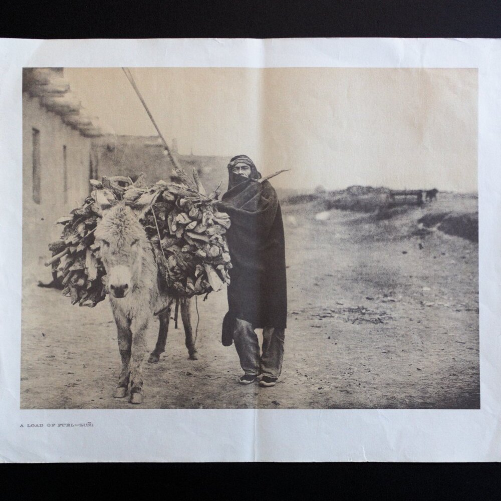 A LOAD OF FUEL - ZUÑI  #70 Edward Sheriff Curtis Print